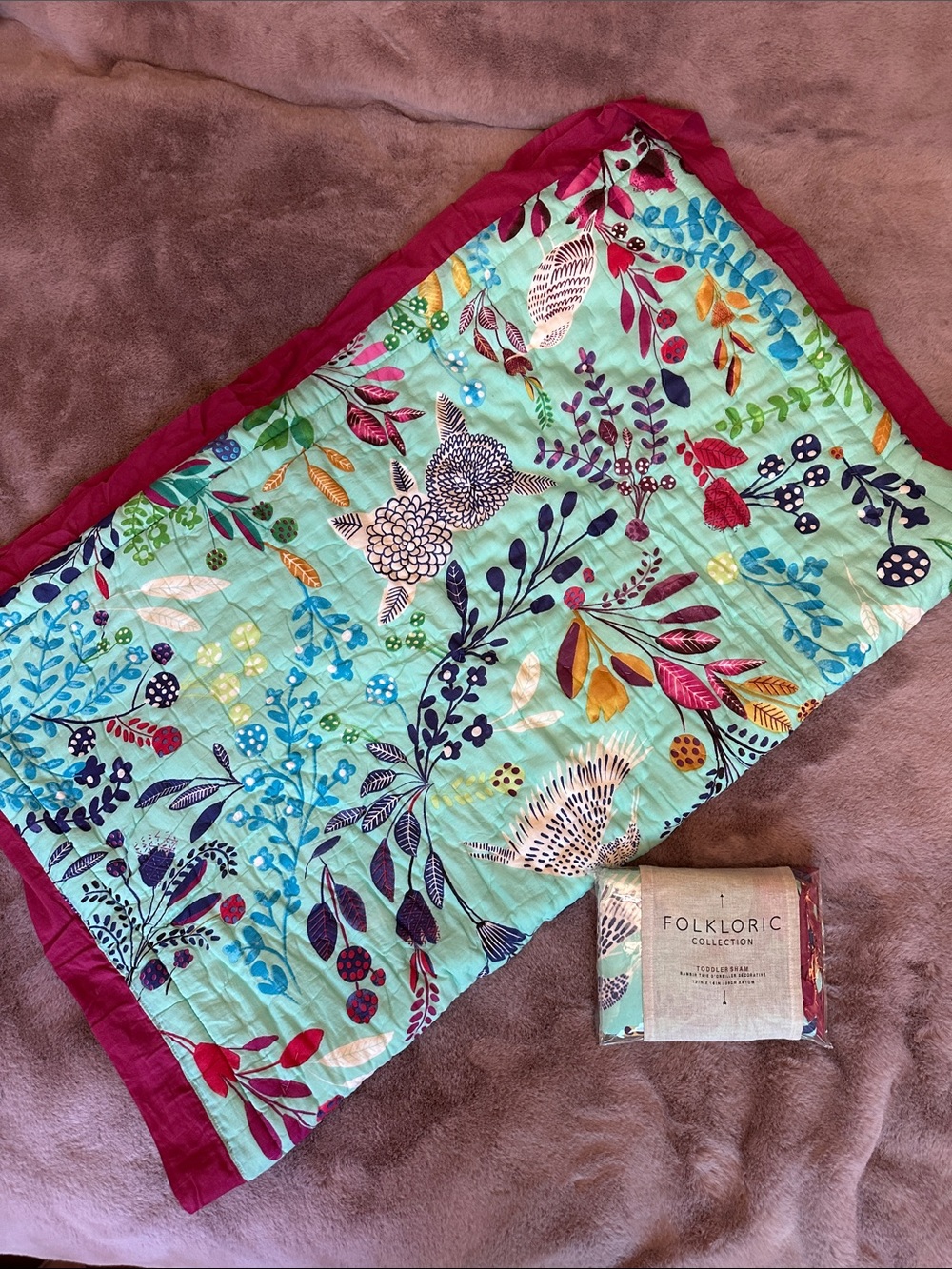Anthropologie Floral Folkloric Baby/Toddler Quilt & Sham